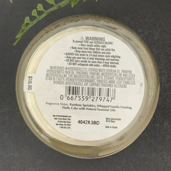 BBW Sprinkled Birthday Cake Bath & Body Works Single Wick Candle - Picture 10 of 10